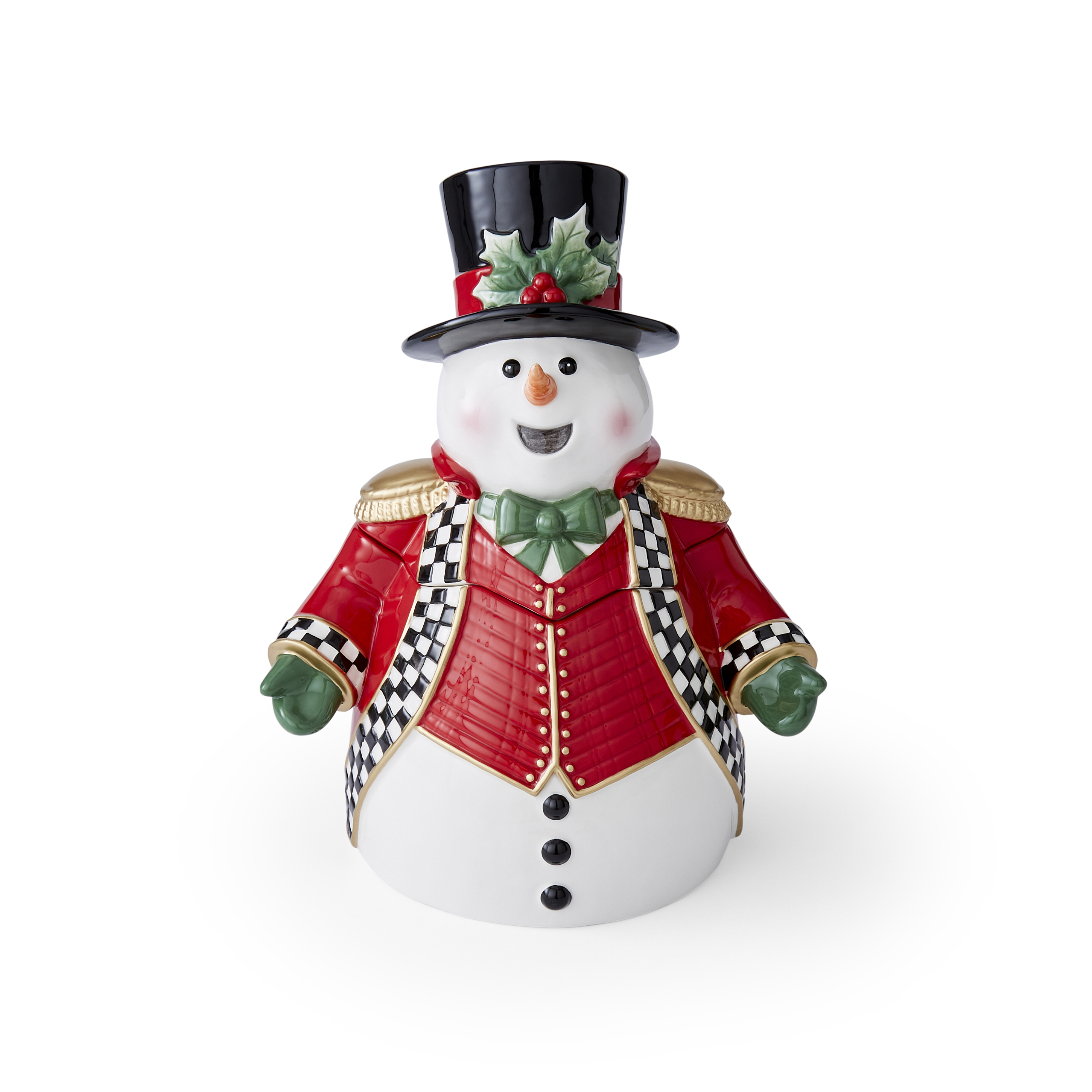 Christmas Tree Black and White Snowman Cookie Jar image number null